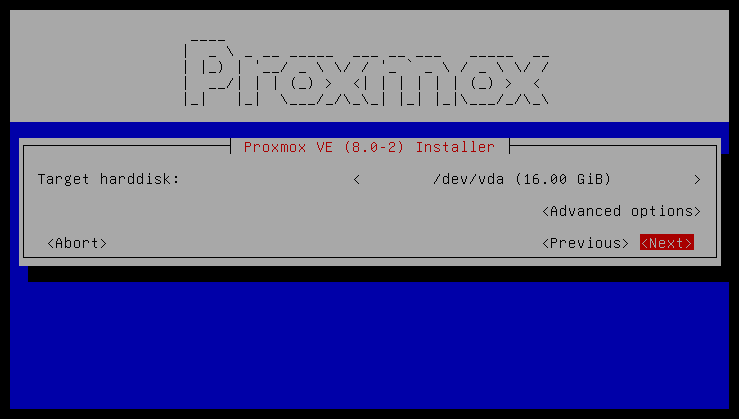 Proxmox VE 终端模式安装器